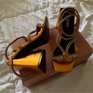 New! Rhinestone Strappy Heels 🧡